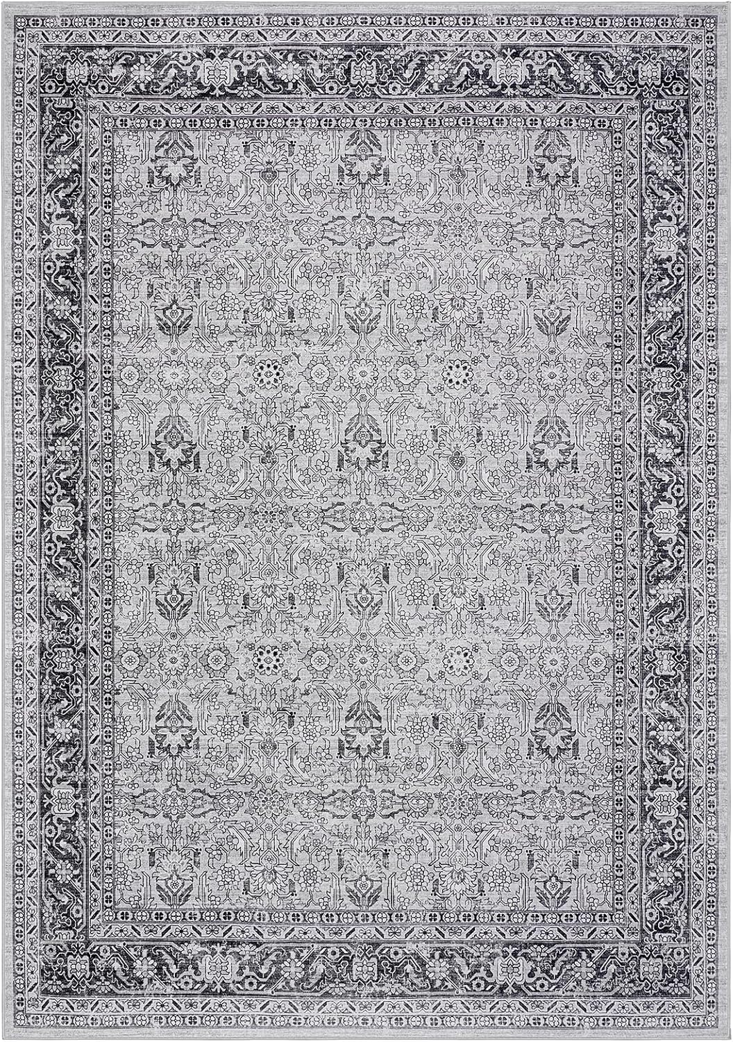 Alfombras de área para sala de estar y dormitorio alfombra de 3 x 5 lavable a máquina con respaldo antideslizante no desprende pelo resistente a las