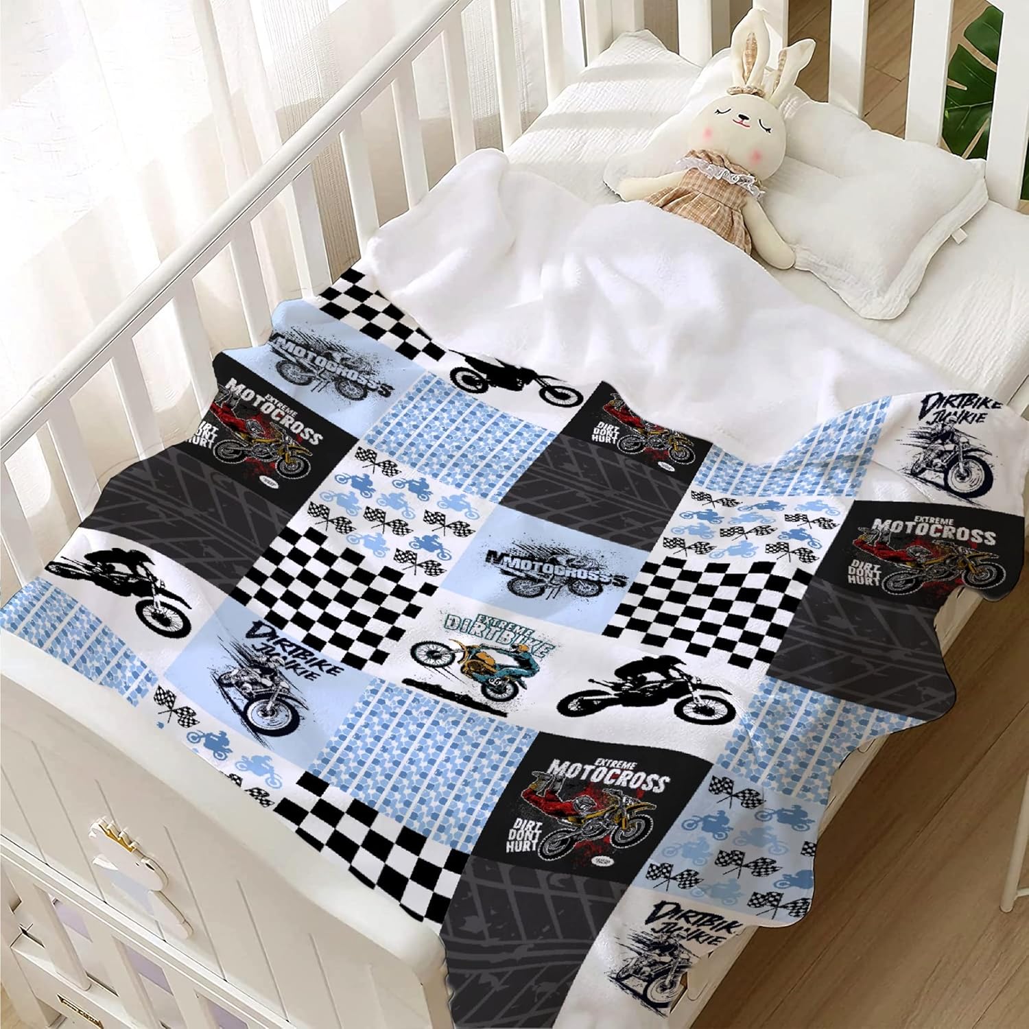 Manta de bebé de motocross de motocross súper suave, manta para bebé, recién nacido, manta para bebé para cochecito, regalo de bebé para cuna, XS 30