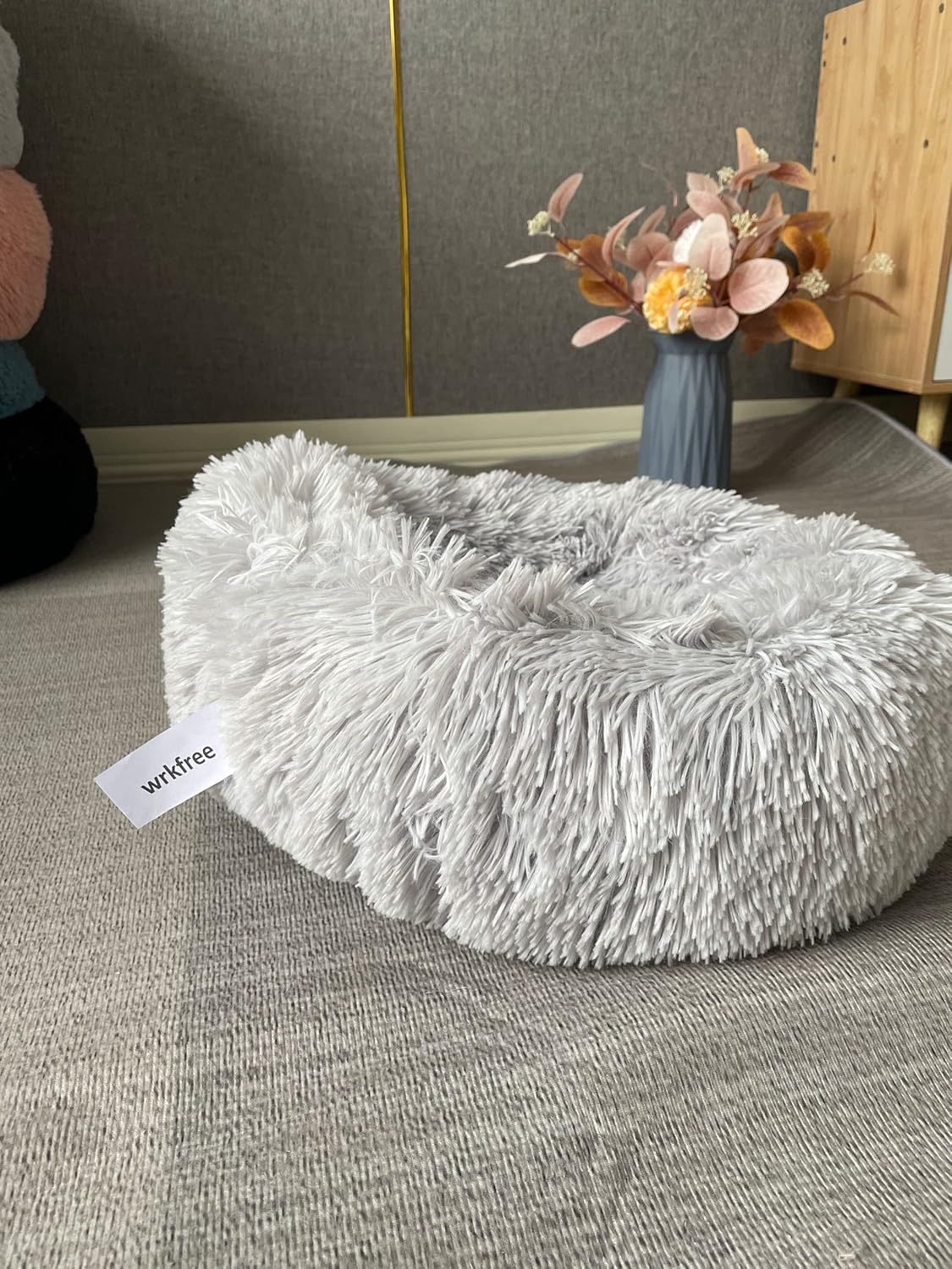 Cama para perros pequeños, cama mullida para cachorros, lavable, dona, antideslizante, 15 pulgadas