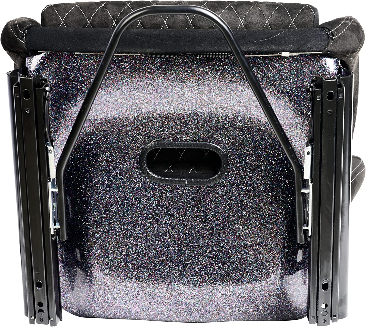 Tamaño M Pieza de Universal Plata Glitter Fibra de Vidrio Racing Cubo Asiento Completo Negro Gamuza Cubierta de Diamante Blanco Puntada Frontal Con