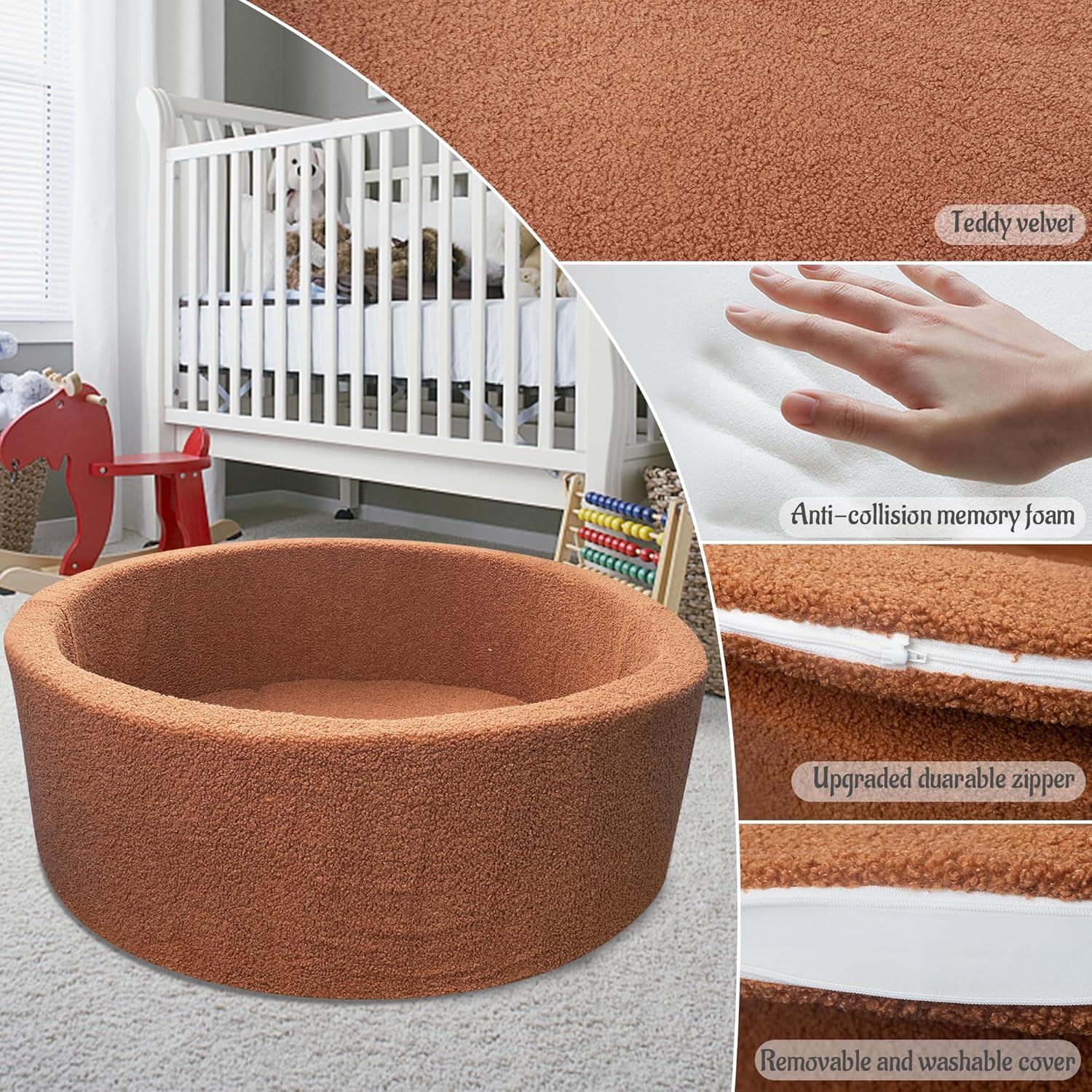 MEOGETY Piscina de bolas de espuma para niños pequeños, bebés, perros y gatos, piscina suave para bebés y bebés, regalos para niñas y niños, bolas