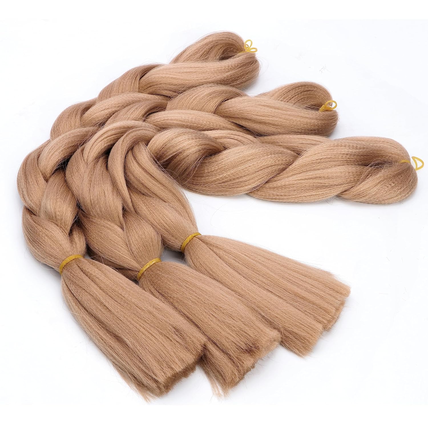 Yaki – Paquete de 3 paquetes de cabello trenzado jumbo color rubio sucio sintético, mezcla de extensiones trenzadas, mezcla de cabello de ganchillo