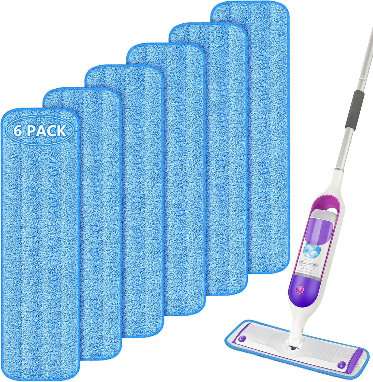 Almohadillas de repuesto para trapeador compatibles con Swiffer PowerMop, almohadillas de microfibra lavables y reutilizables de 15 pulgadas para