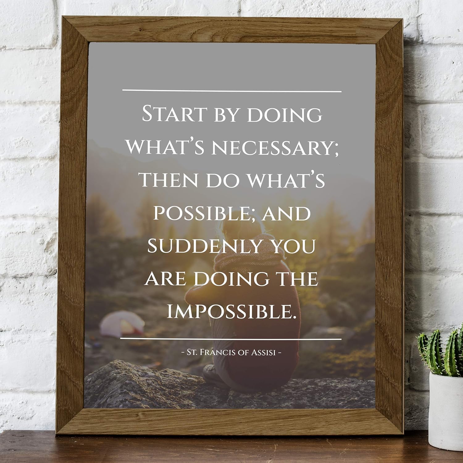 Start By Doing – Inspirational Wall Decor, Motivational Natural Wall Art Is A Great Quotes Photo Print For Living Room Decor, Office Decor, Library,