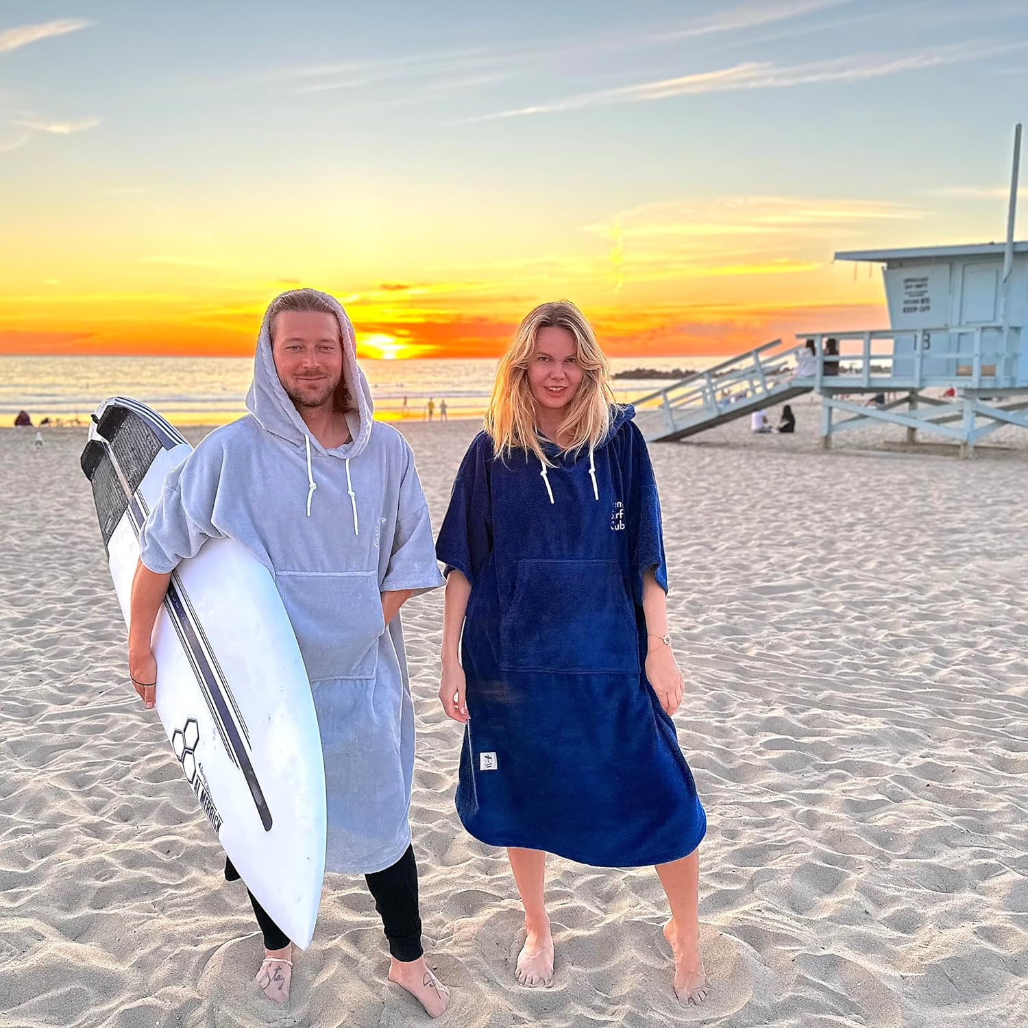 Poncho de surf de microfibra de algodón, traje de neopreno para cambiar, bata de baño con capucha y bolsillo