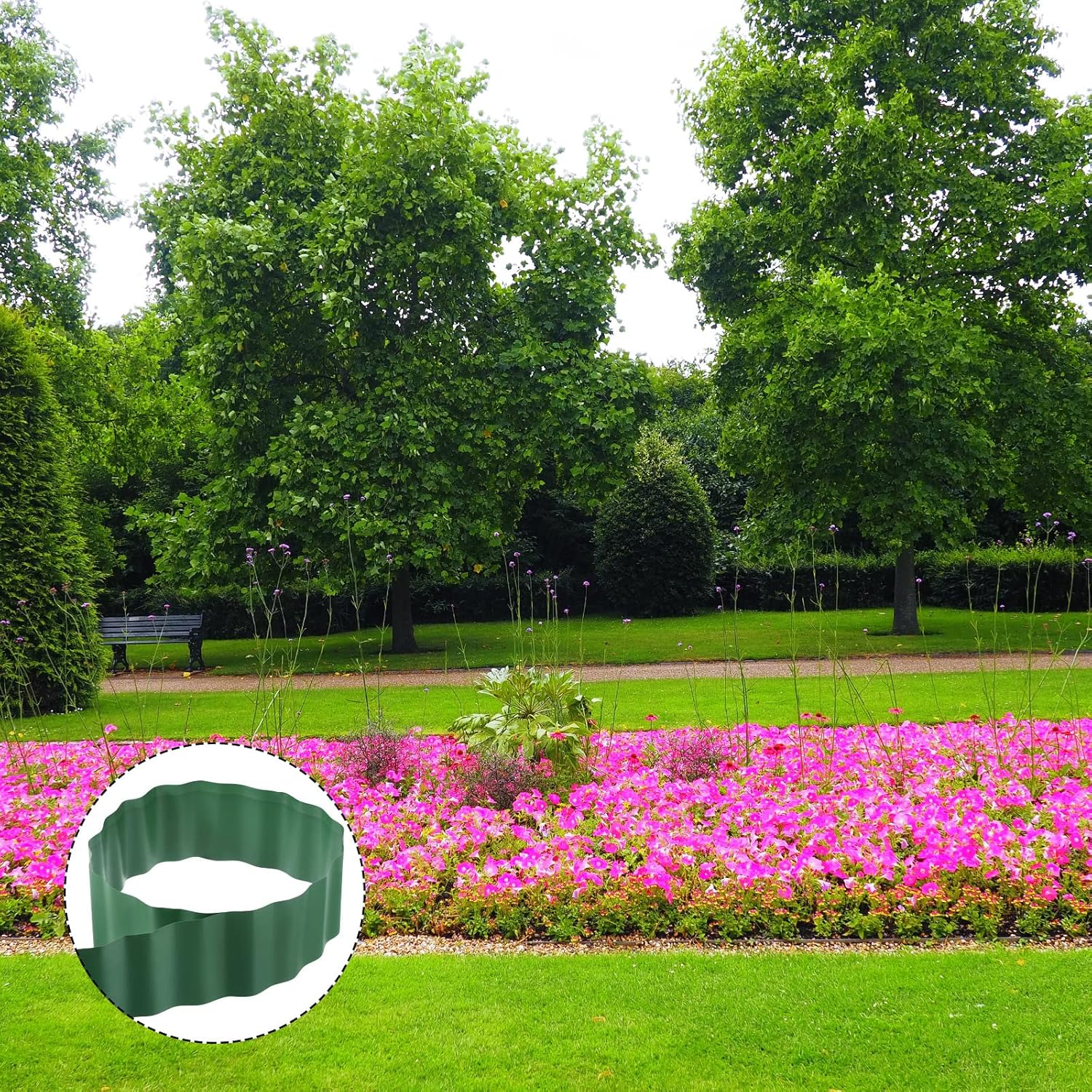MECCANIXITY Borde de césped flexible de 29.5 x 0.33 pies, rollo de borde de plástico para jardín, borde de césped, borde de flores, tira de barrera
