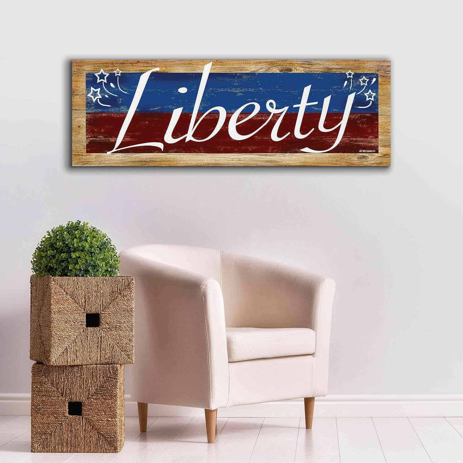 Epic Graffiti ‘Liberty’ by Ed Wargo, Giclee Canvas Wall Art, 60″x20″