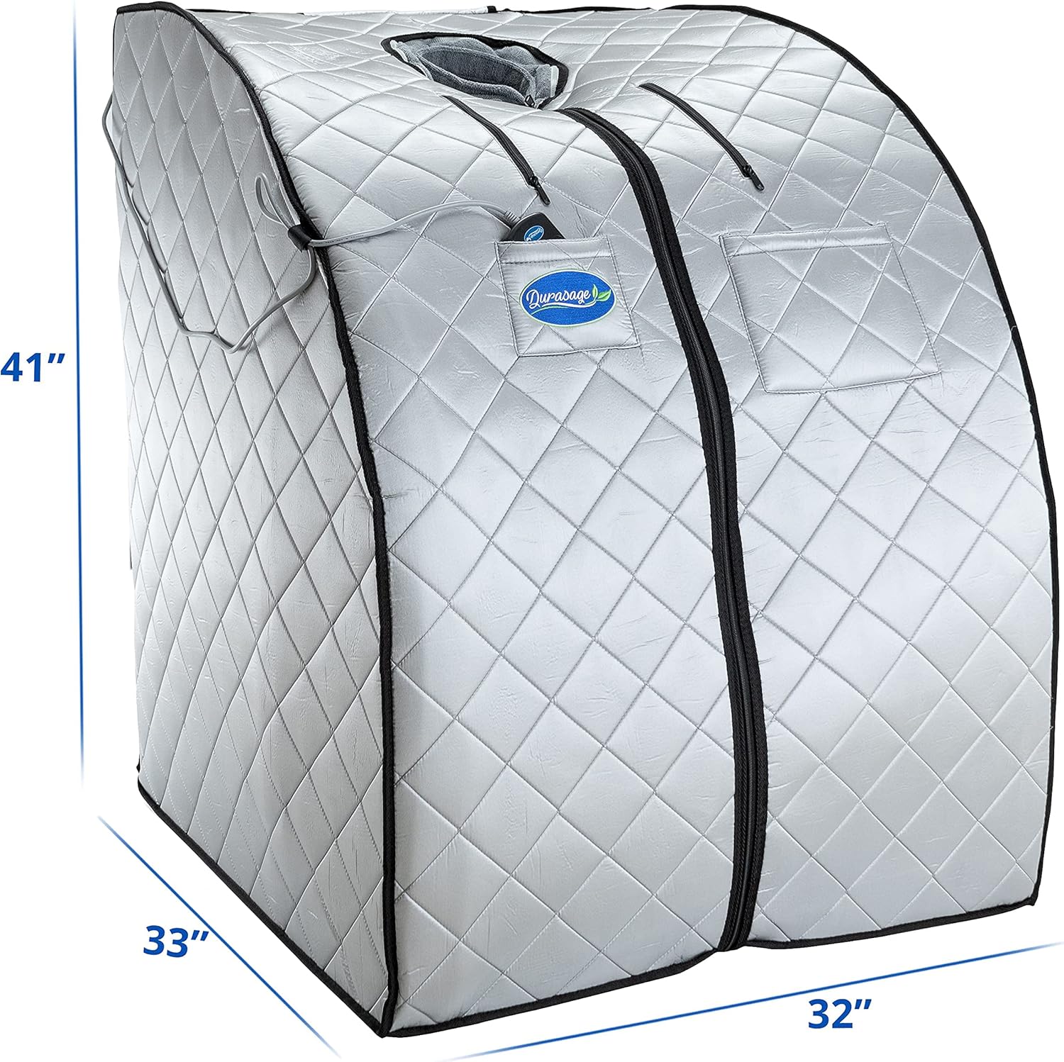 Durasage Personal Ultra Low Emf – Spa portátil de sauna infrarroja para relajación en casa, temporizador de 30 minutos, con control remoto de mano,