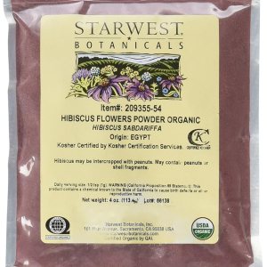 Flor de hibisco en polvo orgánico Starwest Botanicals, 4onzas Flor de hibisco en polvo orgánico Starwest Botanicals, 4onzas