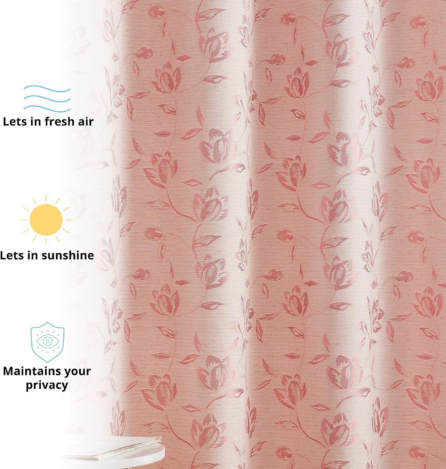 HLC.ME Zoey – Cortinas cortas y gruesas de lino y arpillera para privacidad y privacidad para filtrar la luz y habitación de los niños, 2 paneles