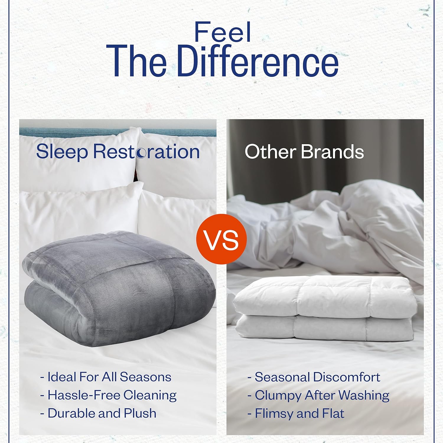 Conjunto de edredón Sleep Restoration con plumas de ganso, para todas las temporadas, hipoalergénico, lujoso, con calidad de hotel, con fundas de