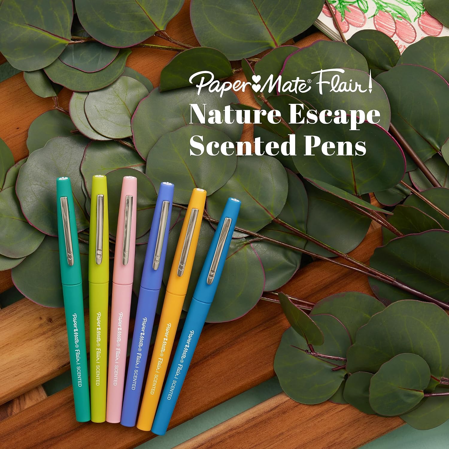 Paper Mate Flair Nature Escape – Bolígrafos perfumados con punta de fieltro, punta media (0.028 in), colores surtidos, 16 unidades (perfectos para