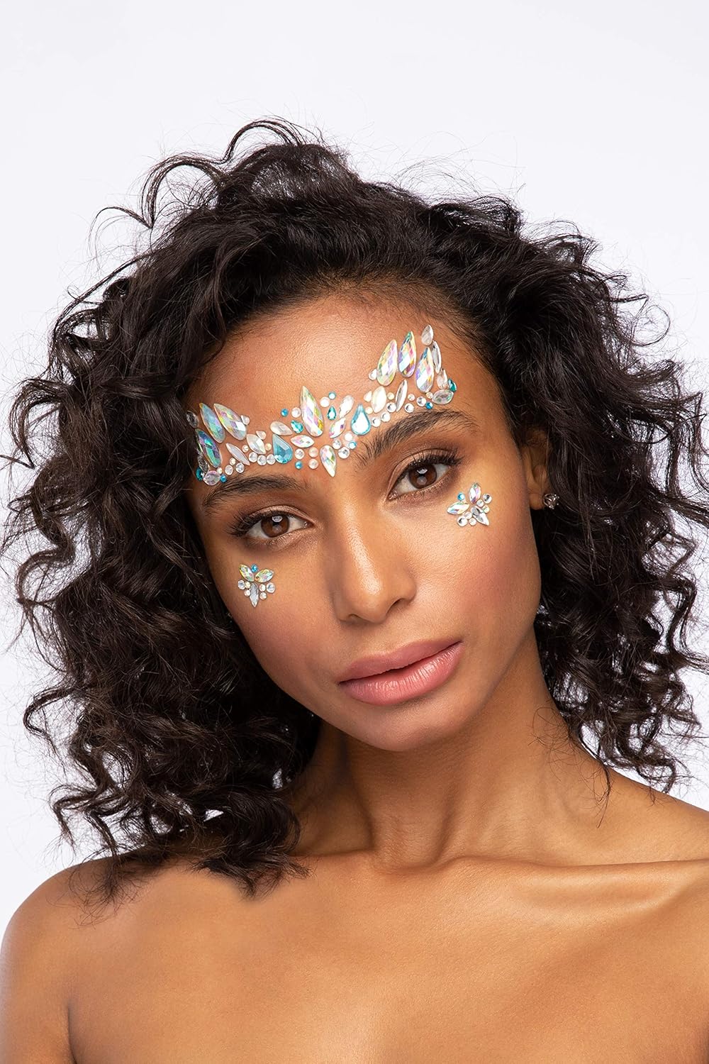 Joyas faciales por Moon Glitter  Gemas para el cuerpo de la cara, calcomanías de cristal para maquillaje de ojos, joyas temporales para tatuajes
