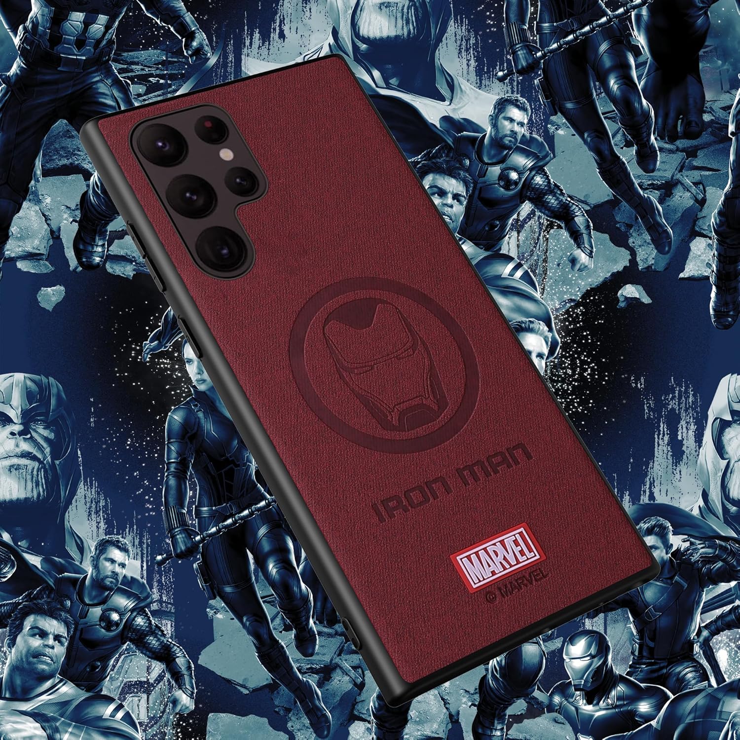 Funda para Galaxy S22 Ultra 5G, con personaje de superhéroe, compatible con Samsung S22 Ultra, color rojo vino