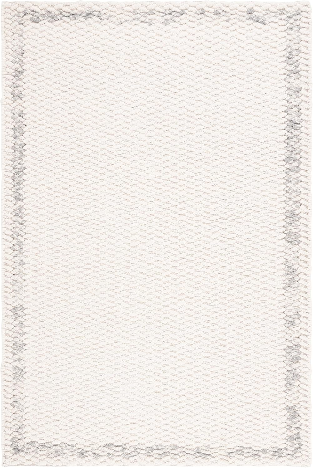 Safavieh Natura Collection – Alfombra de área de 6 x 9 pies, marfil y gris, lana texturizada hecha a mano, ideal para sala de estar, dormitorio,