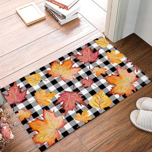 Autumn Indoor Bath Mat, Anti-Slip Machine Washable Entry Rug Easy Clean Welcome Mat Floor Mat for Inside Home Decoration Thanksgiving Day Maple Autumn Indoor Bath Mat, Anti-Slip Machine Washable Entry Rug Easy Clean Welcome Mat Floor Mat for Inside Home Decoration Thanksgiving Day Maple