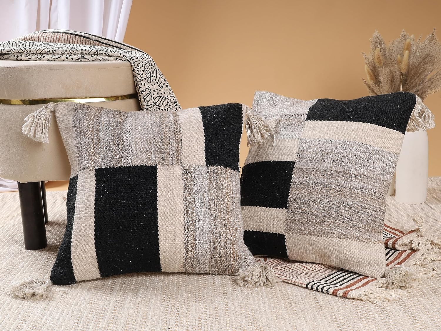 Dhaga creations Funda de almohada de algodón de calidad de hotel, suave y cómoda, mejora la calidad del sueño, funda de cojín para dormir (paquete