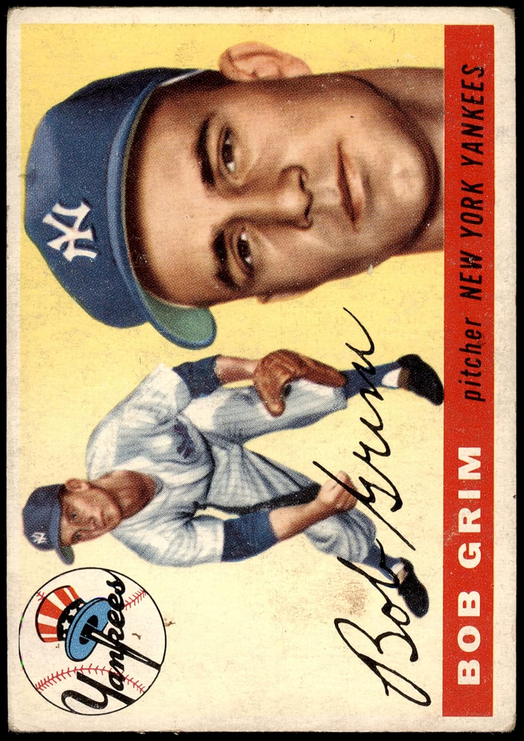 1955 Topps # 80 Bob Grim New York Yankees (Baseball Card) FAIR Yankees