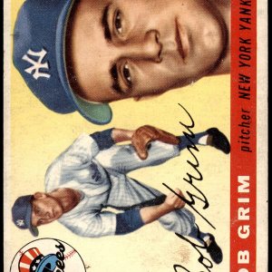 1955 Topps # 80 Bob Grim New York Yankees (Baseball Card) FAIR Yankees 1955 Topps # 80 Bob Grim New York Yankees (Baseball Card) FAIR Yankees