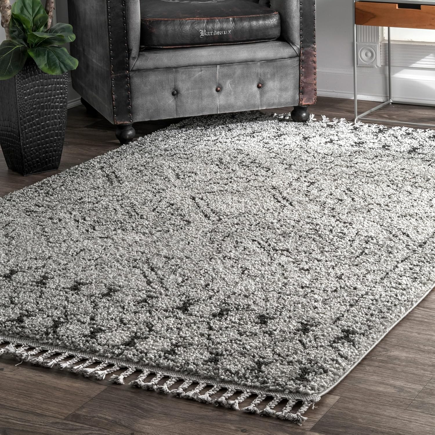 nuLOOM Vasiliki – Alfombra de pelo largo estilo tribal marroquí
