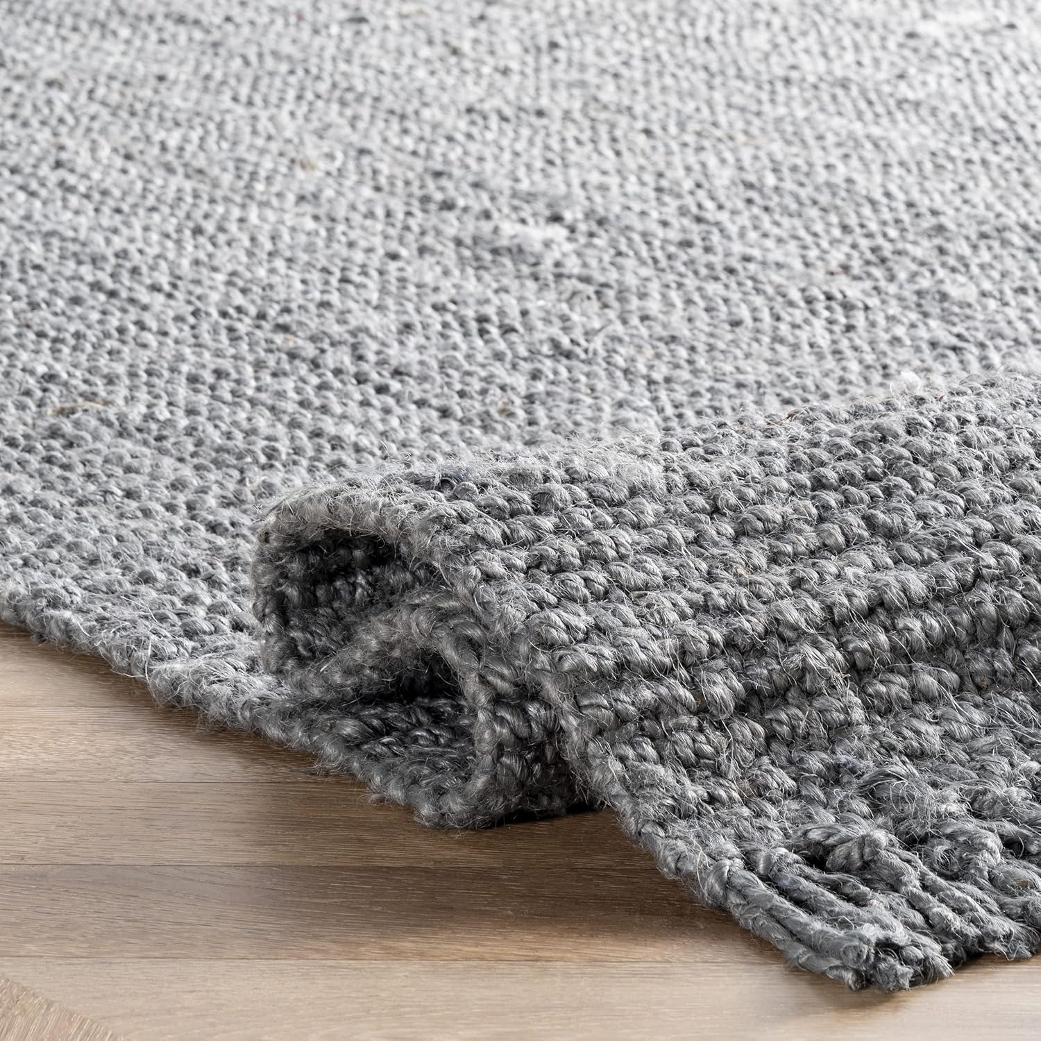 nuLOOM – Alfombra gruesa de yute Daniela Farmhouse de fibra natural, ecológica, hecha a mano, dormitorio, sala de estar, comedor