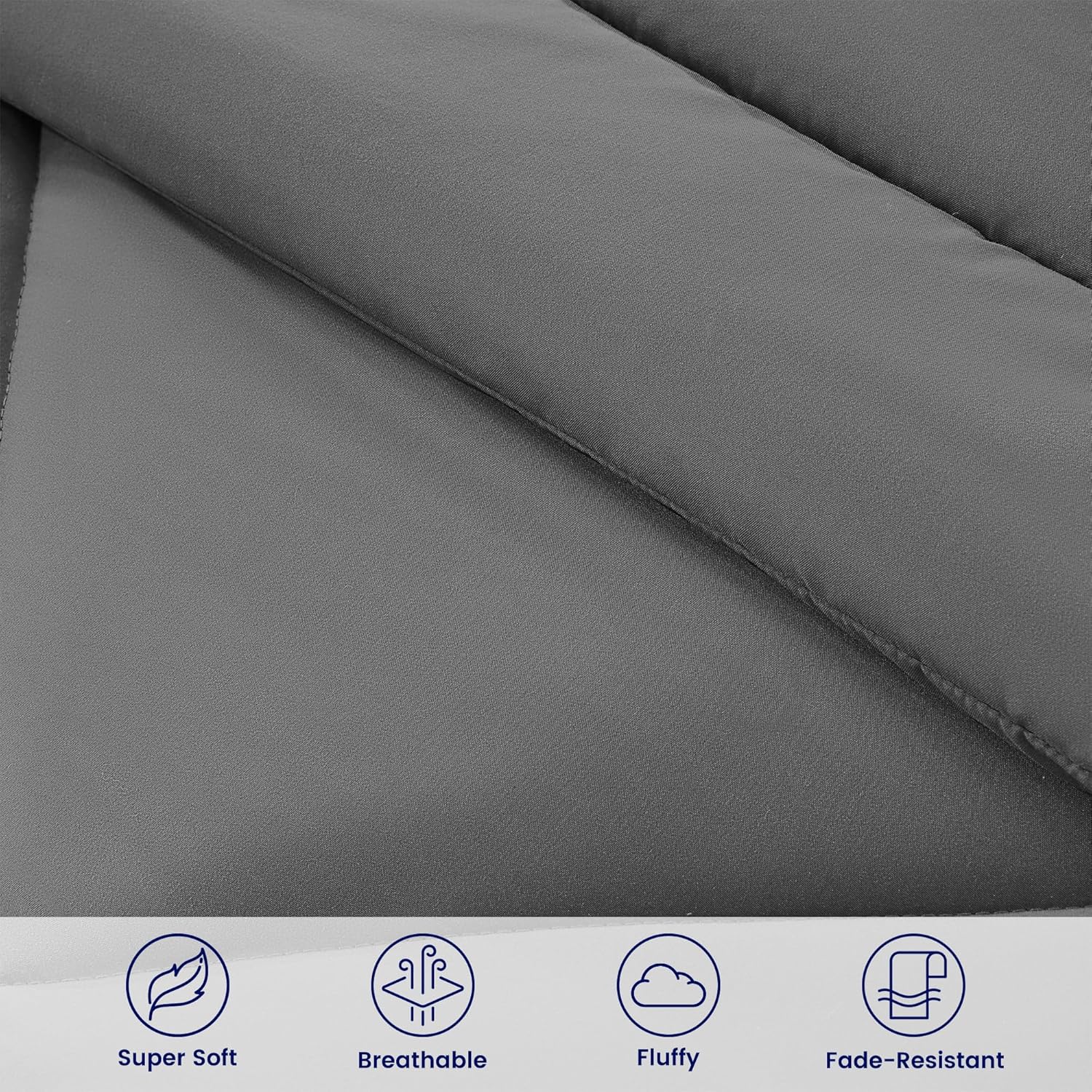 SLEEP ZONE Juego de edredón tamaño King, 7 piezas de microfibra cepillada súper suave en una bolsa para todas las estaciones, juegos de cama