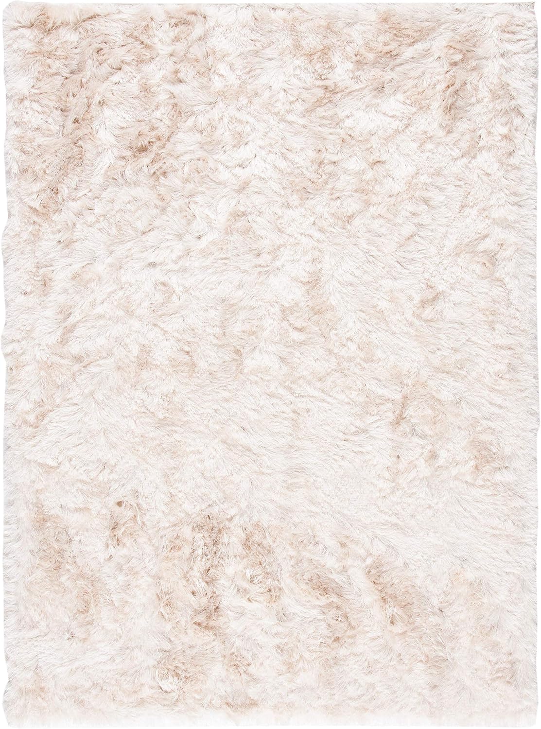Safavieh Colección Paris Shag, alfombra de poliéster, Polipropileno, Ivory