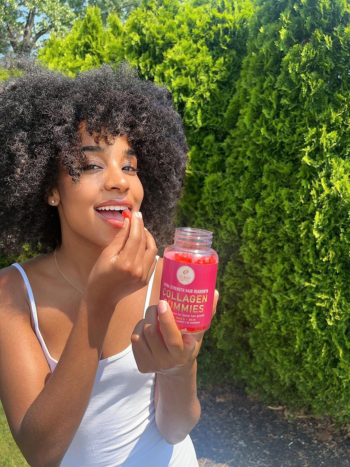 Gomitas de colágeno de 5000 mg, para el crecimiento del cabello, la piel y las uñas. para mujeres y hombres. con vitamina E y A. 100% vegano, sin