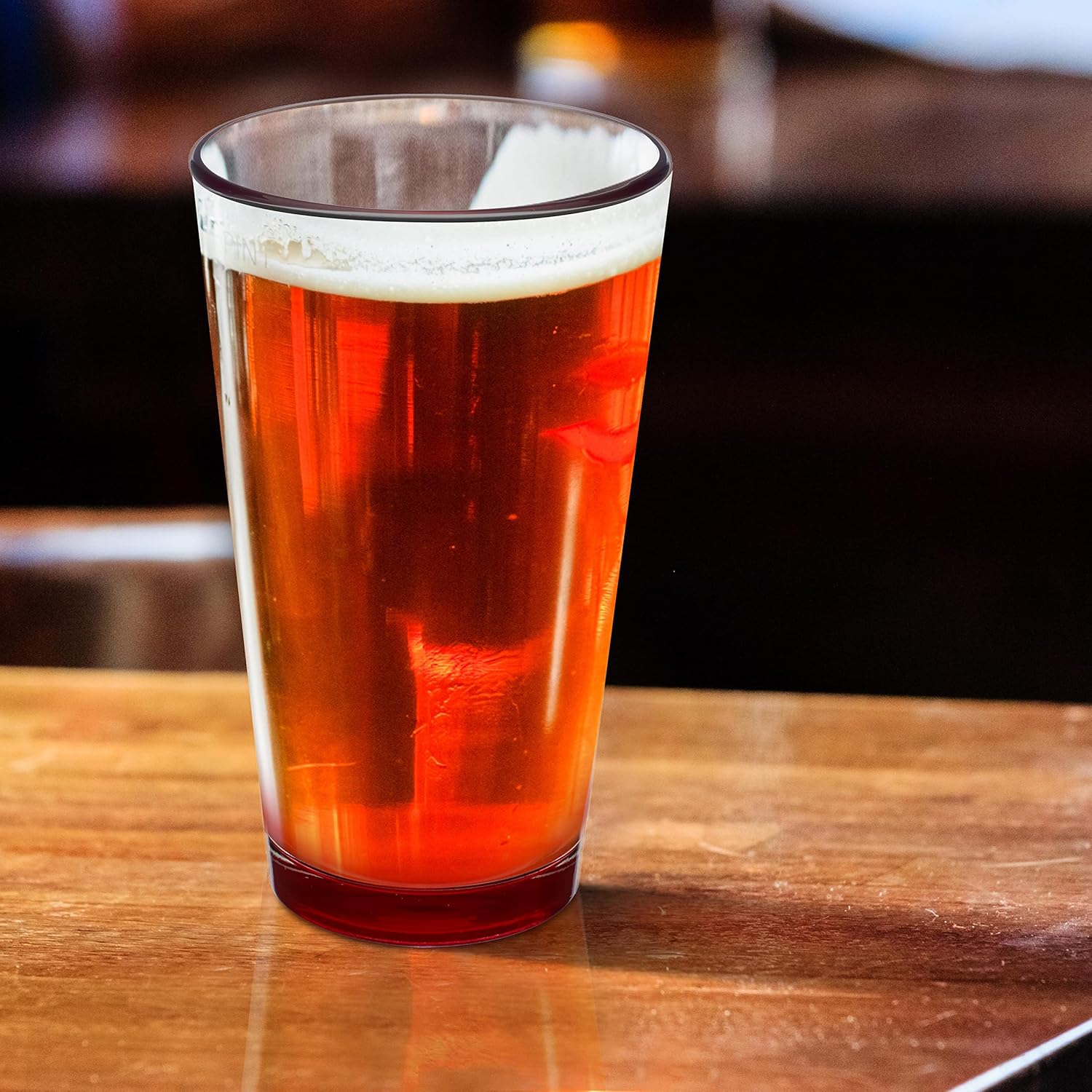 Libbey – Juego de 10 vasos de cerveza de 16 onzas, paquete a granel, vasos de cerveza, vasos de alta resistencia, color rojo