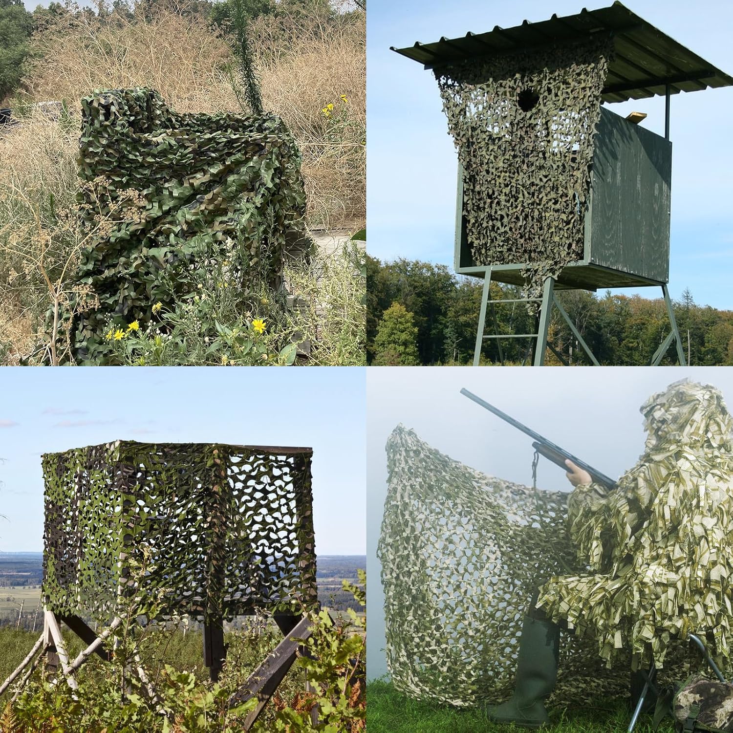 Red de camuflaje de camuflaje de 20 x 20 pulgadas, 10 x 20 pulgadas, 10 x 10 pulgadas, rollo a granel de arpillera de camuflaje para caza, ciego,