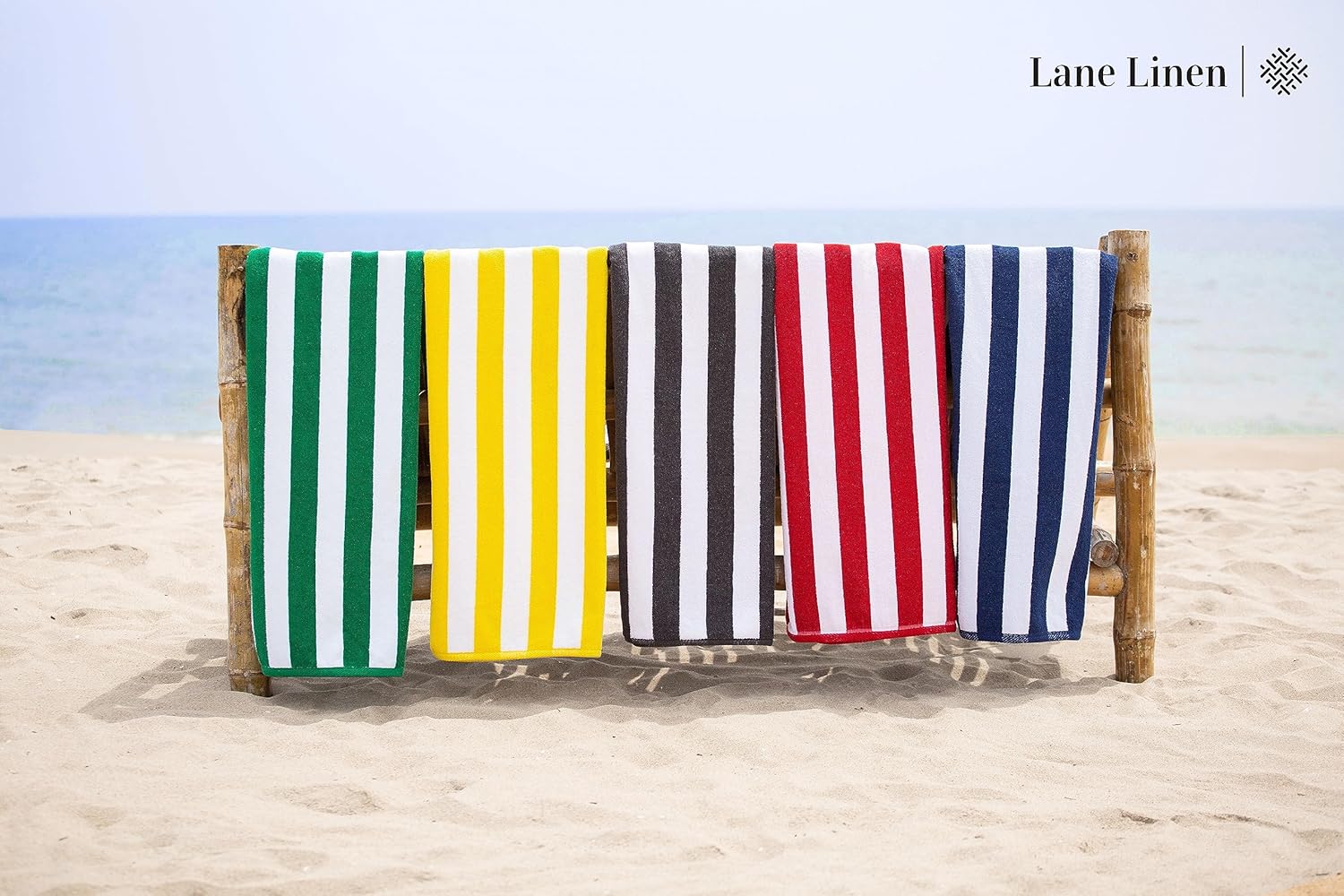 LANE LINEN Paquete de 2 toallas de playa de gran tamaño, 100% algodón, toalla de playa extra grande, toallas de piscina altamente absorbentes para