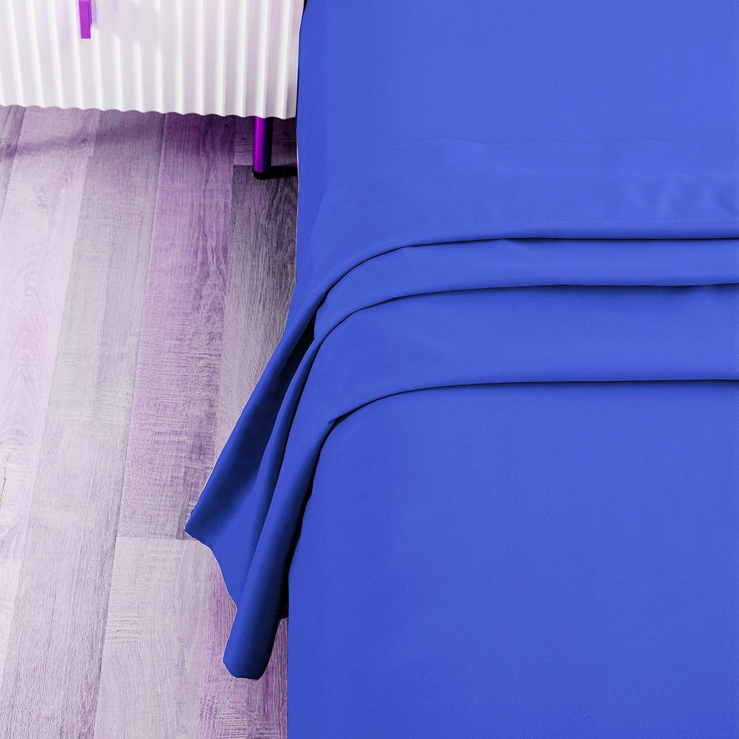 Sfoothome Sábana encimera azul real, sábana superior de microfibra ultra suave y cómoda, tamaño individual