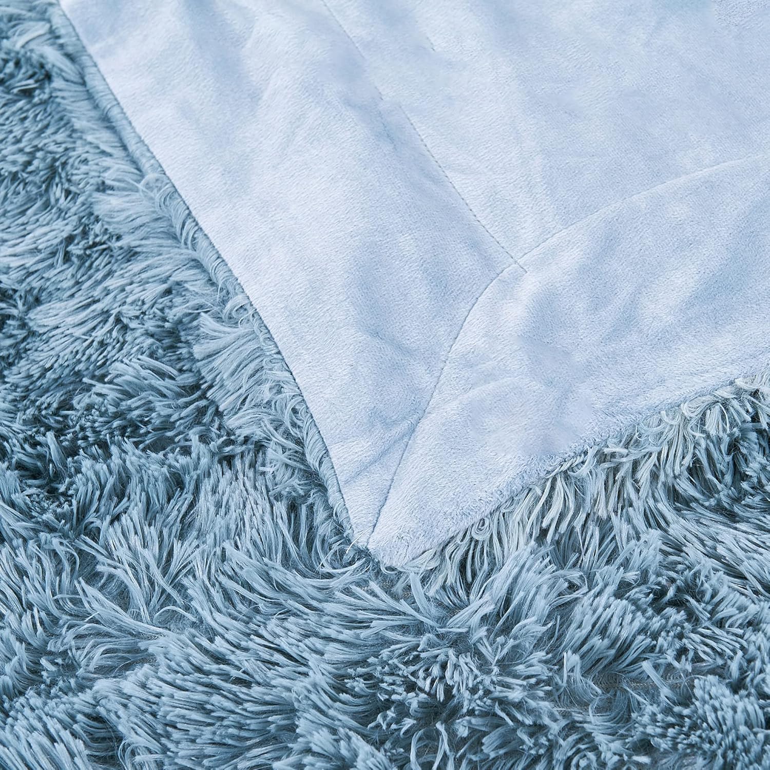 BYTIDE Juego de 3 piezas de mantas de felpa de piel sintética lanuda de 50 x 60 pulgadas con dos fundas de almohada de 20 x 20 pulgadas (sin