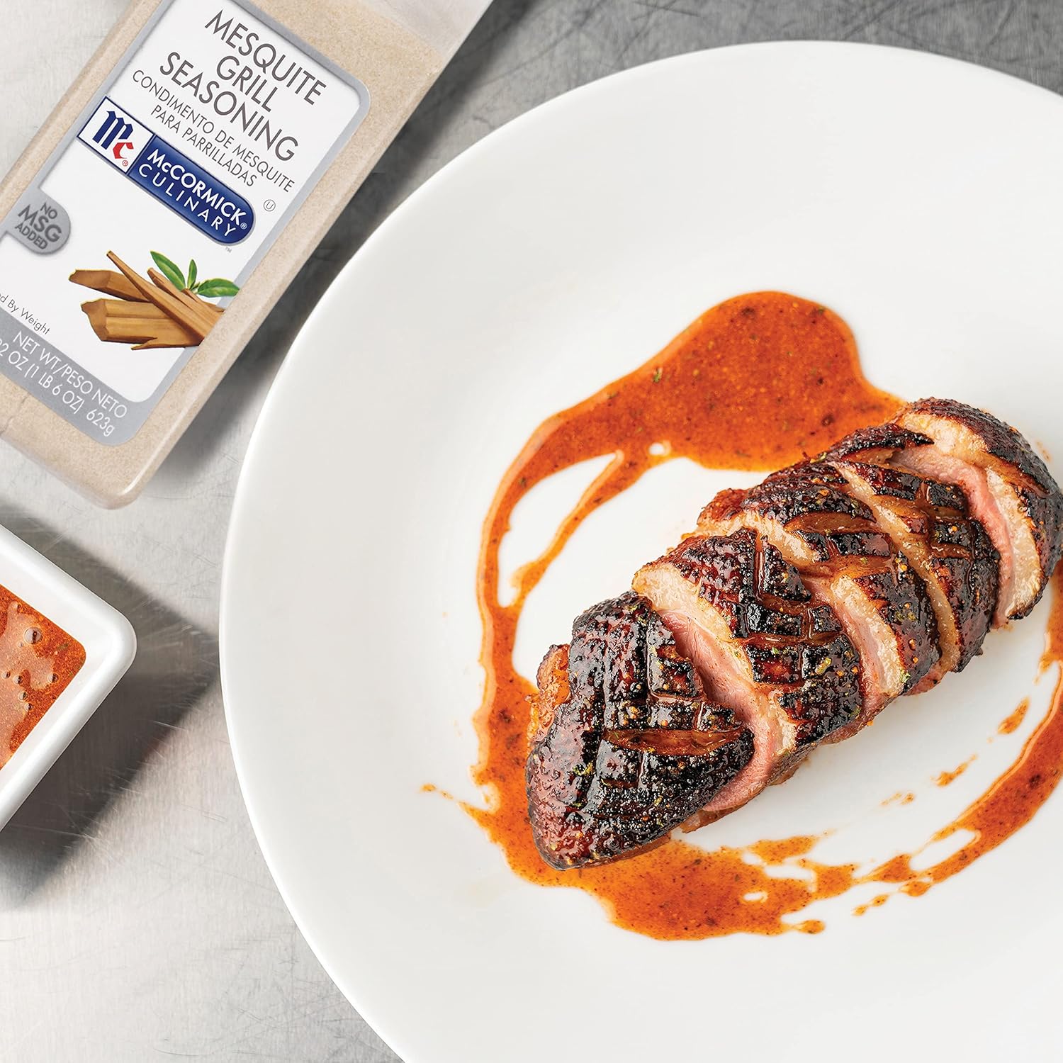 McCormick Culinary Mesquite – Condimento para parrilla, 22 onzas, un recipiente de 22 onzas de condimento para barbacoa para sabor ahumado lento