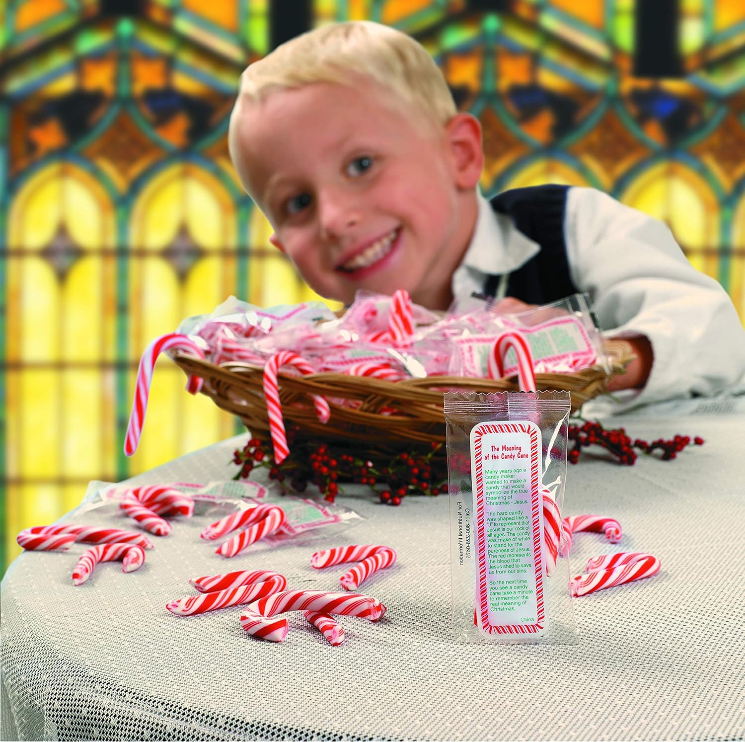 THE MEANING OF THE CANDY CANE golosinas, 40 por paquete, cada una envuelta individualmente con un mensaje.