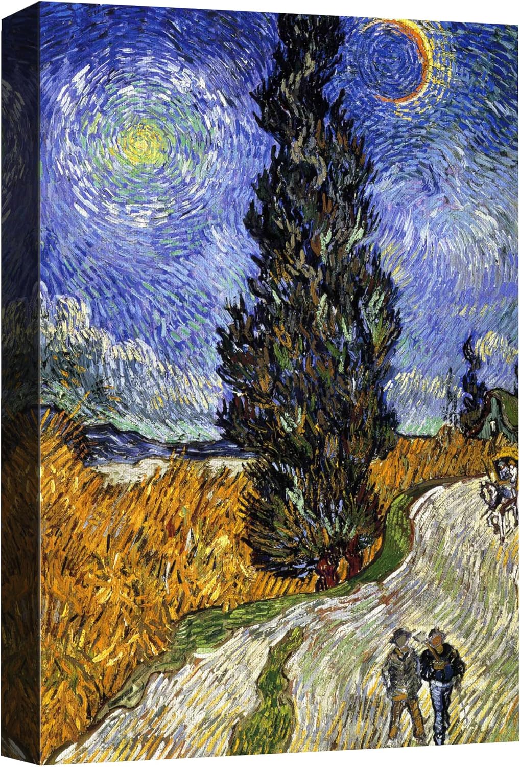SIGNWIN – Lienzo decorativo para pared – Van Gogh Road con ciprés y estrella – Póster Giclée para decoración de pared de sala de estar impreso de