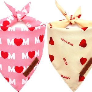 Realeaf PaƱuelos para el dĆa de la madre, 2 unidades, bufanda reversible para mascotas con texto en inglĆ©s “I Love My Mom” para niƱos y niƱas, tela Realeaf PaƱuelos para el dĆa de la madre, 2 unidades, bufanda reversible para mascotas con texto en inglĆ©s “I Love My Mom” para niƱos y niƱas, tela