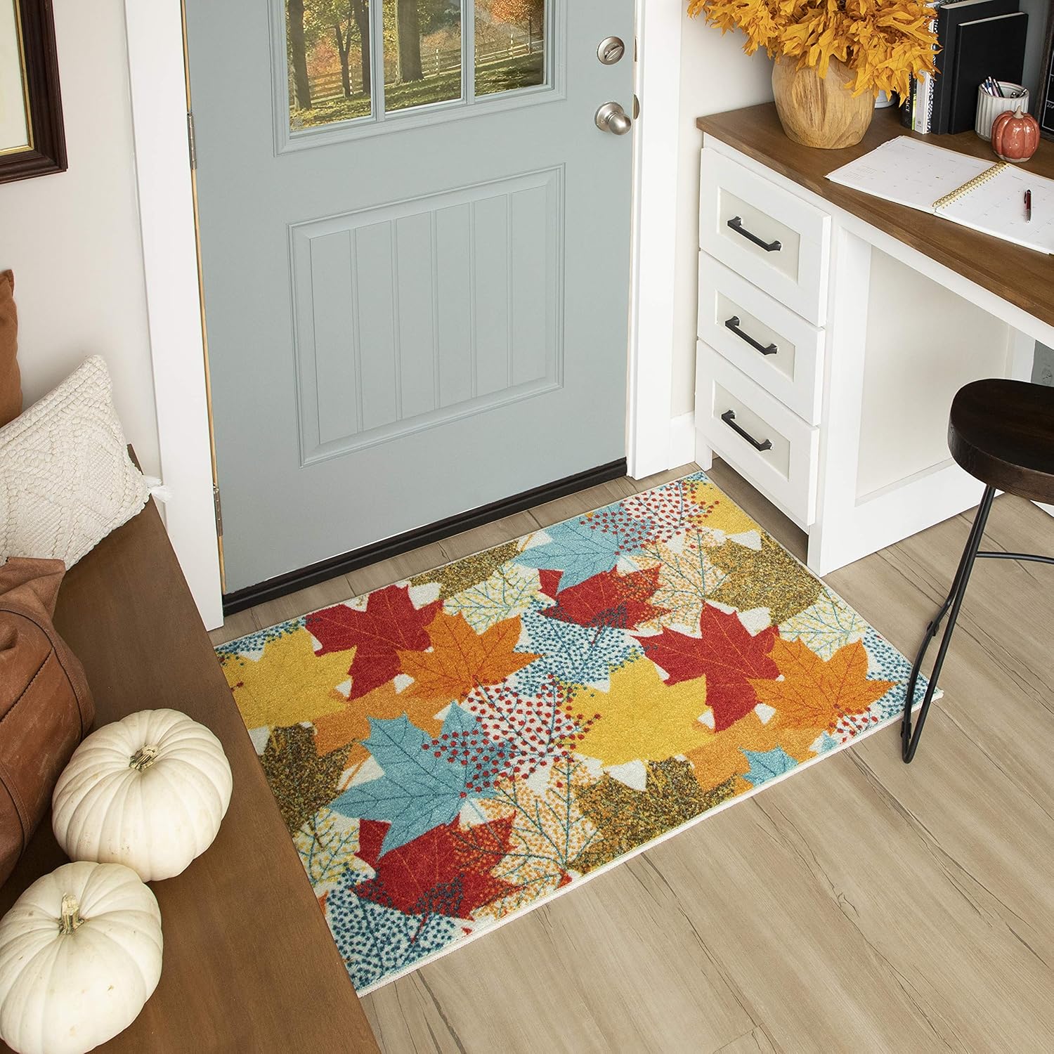 Mohawk Home Alfombra de cocina de cosecha, hojas multicolor (2′ 6″ x 4′ 2″)