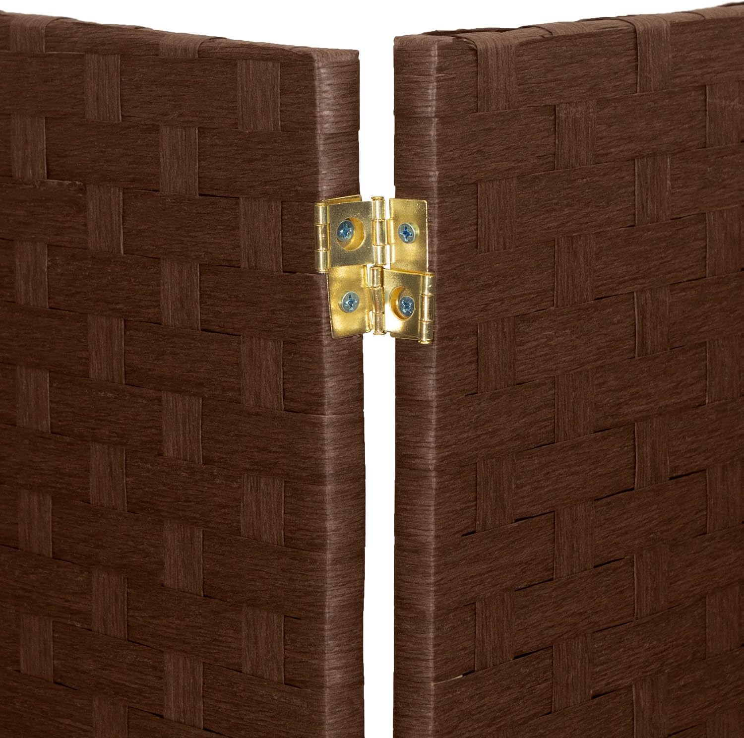 Red Lantern Pantalla plegable de fibra tejida corta de 2 pies – 8 paneles – Dark Mocha