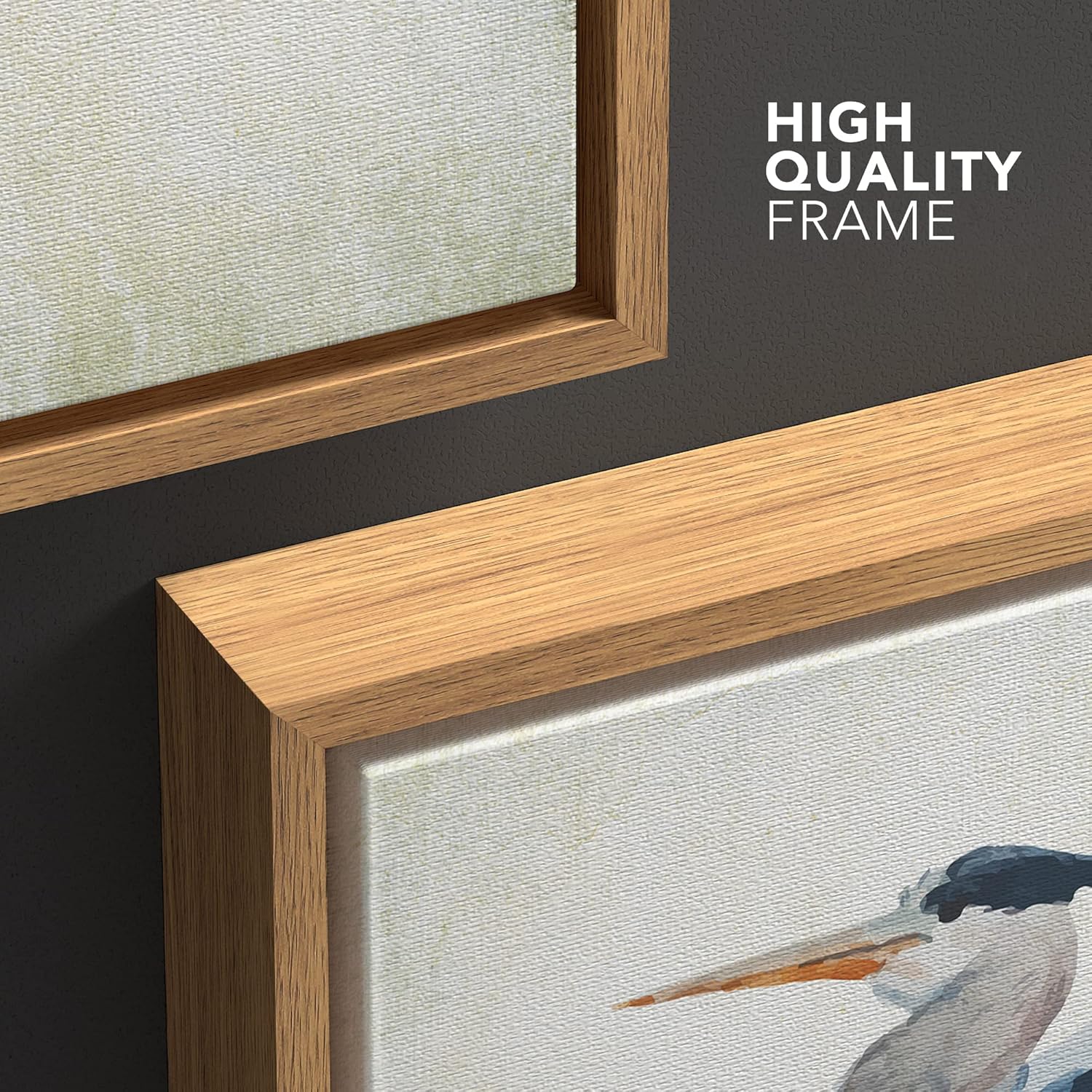 wall26 – Lienzo enmarcado para pared, pájaro garza – animal salvaje – Arte moderno para el hogar con envoltura de galería  Listo para colgar – 24 x