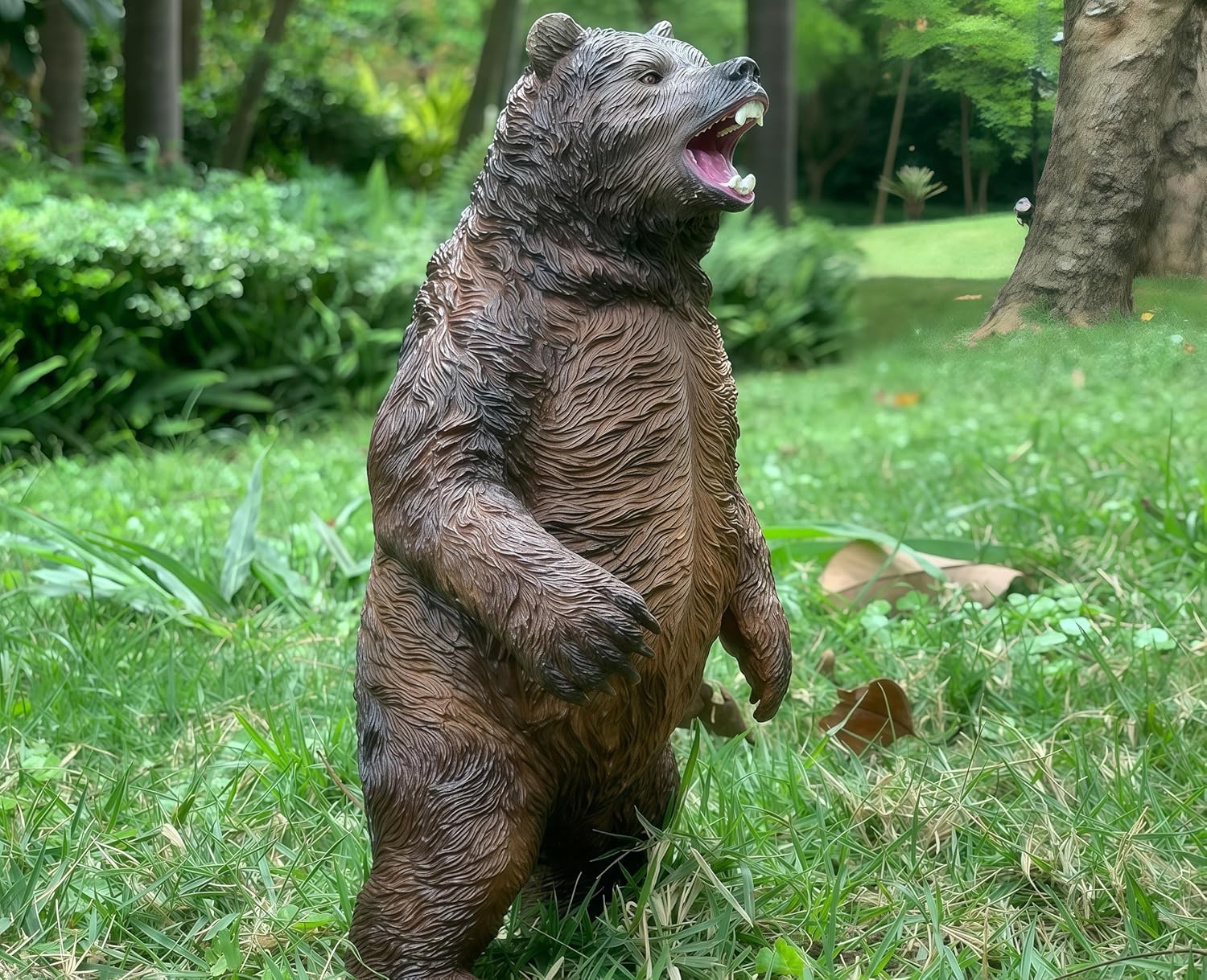 Gemini&Genius Juguete de oso marrón, figura grande de animales de safari Grizzly, figura de acción realista de vida silvestre para niños que