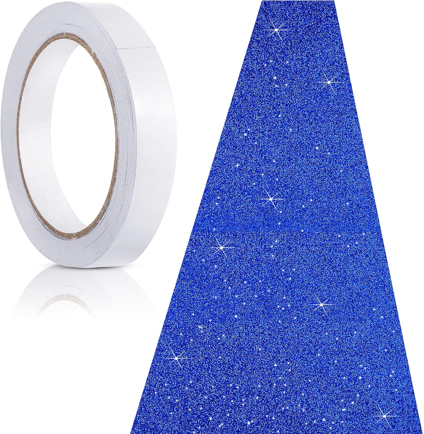 Tatuo Alfombra de pasillo de 55 GSM de grosor con cinta para alfombra para boda, graduación, fiesta, exterior, interior, pasillo (azul brillante,
