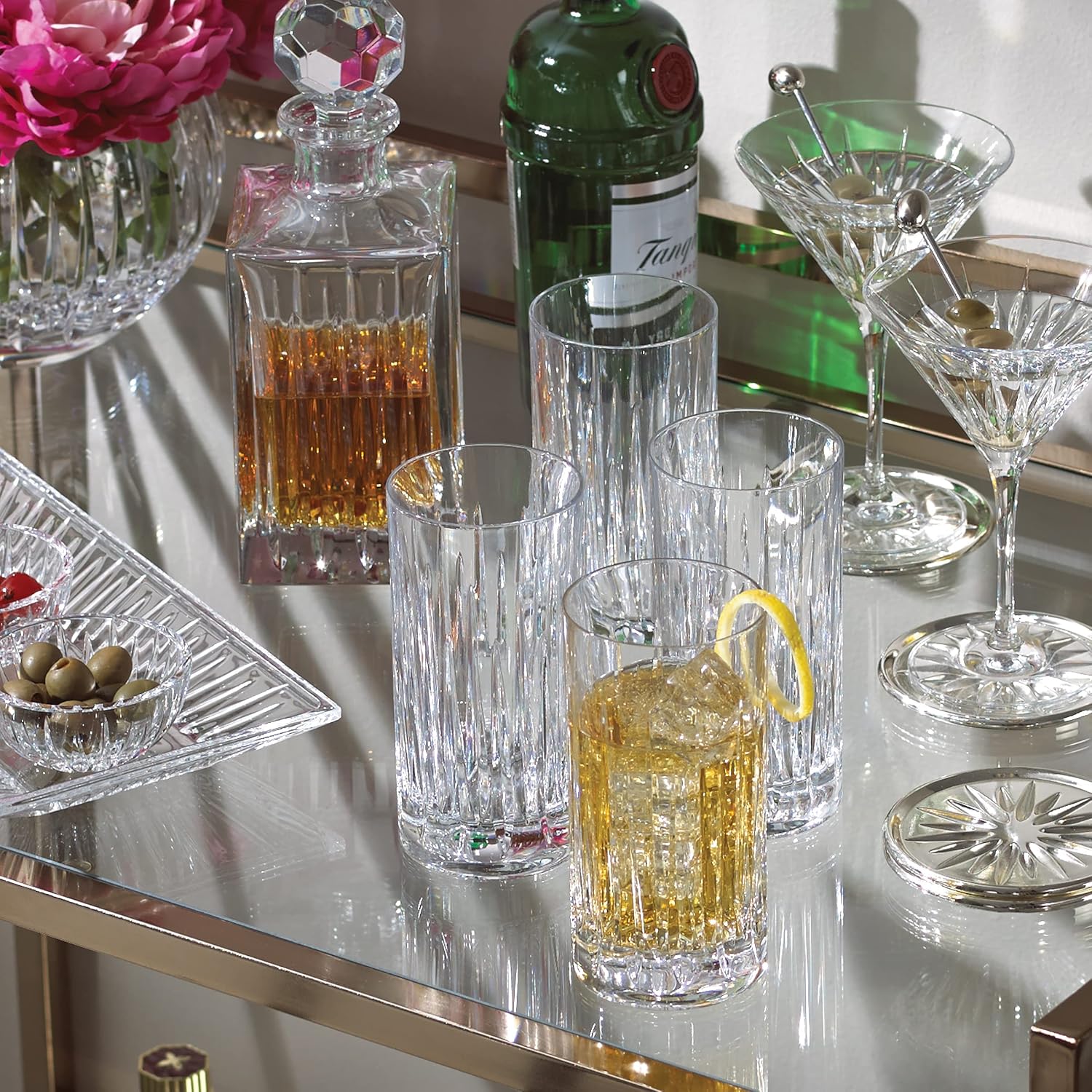 Reed & Barton Soho Crystal – Juego de 4 vasos helados para bebidas, 5.90 libras, transparente