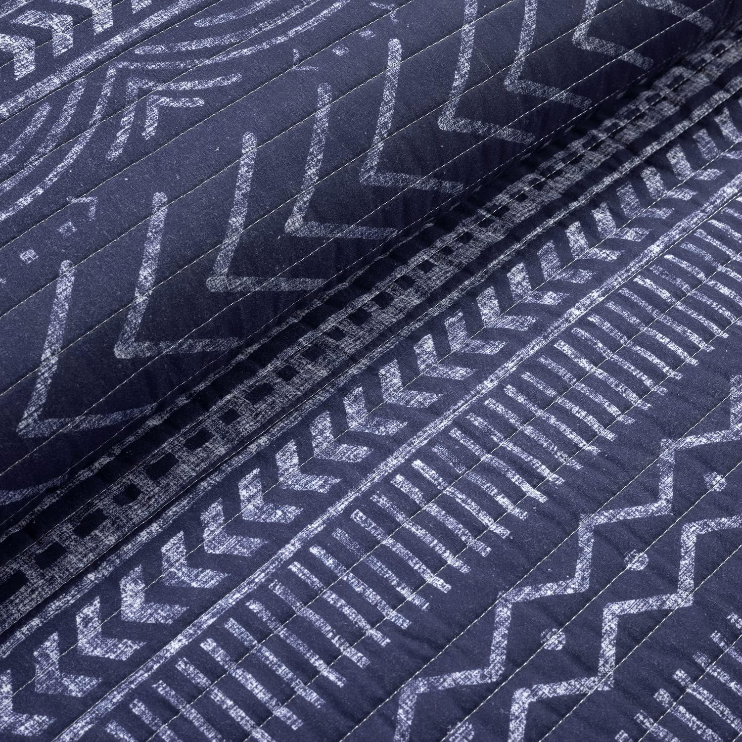 Lush Decor Hygge Geo – Juego de ropa de cama de 3 piezas con diseño a rayas, tamaño matrimonialqueen, color carbón