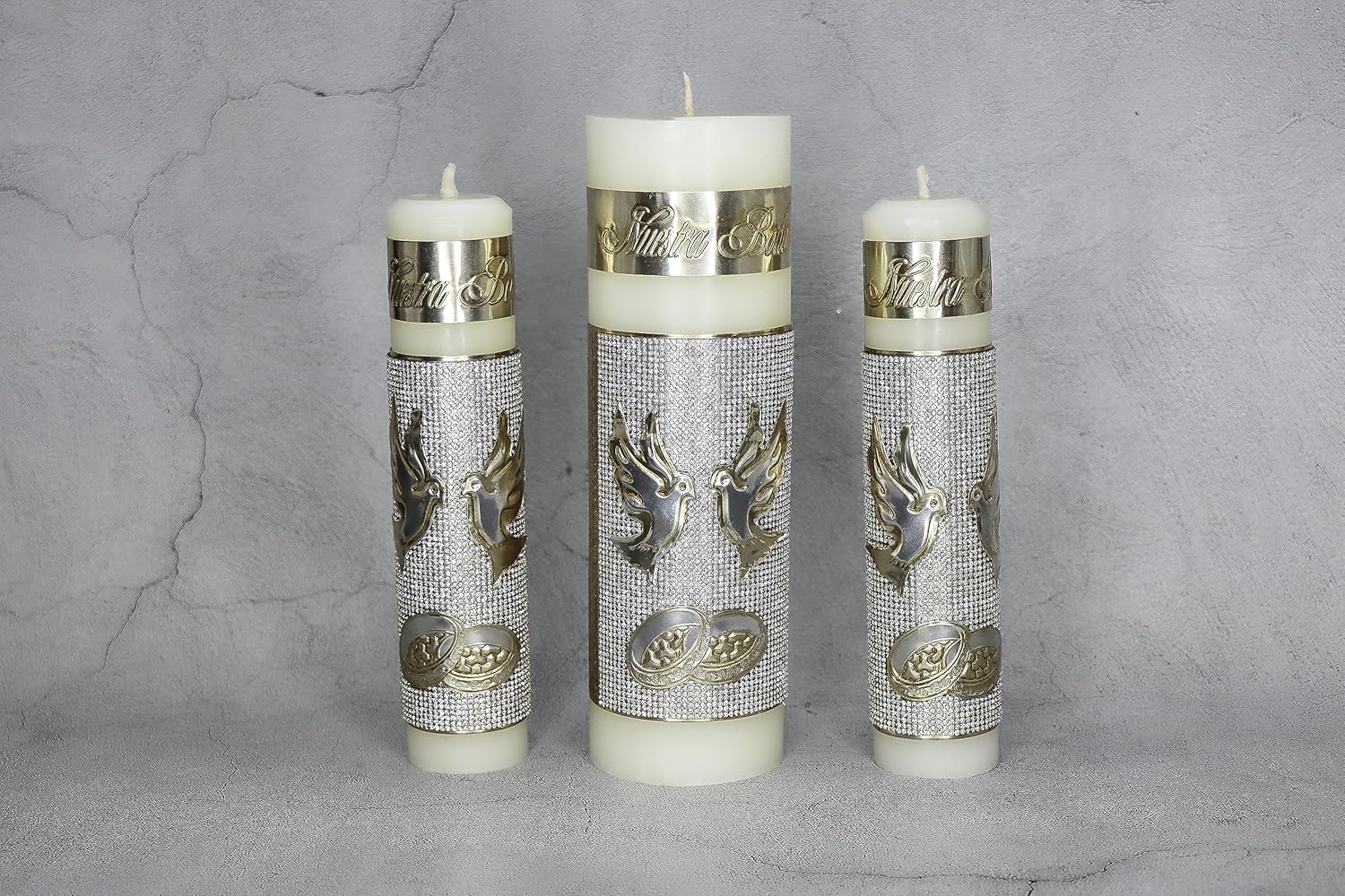 A&C Quinceañeras and More Virgen de Guadalupe Unity Candles Wedding Set Unity candles Set of 3 for wedding Ceremony Candles for Wedding velas de
