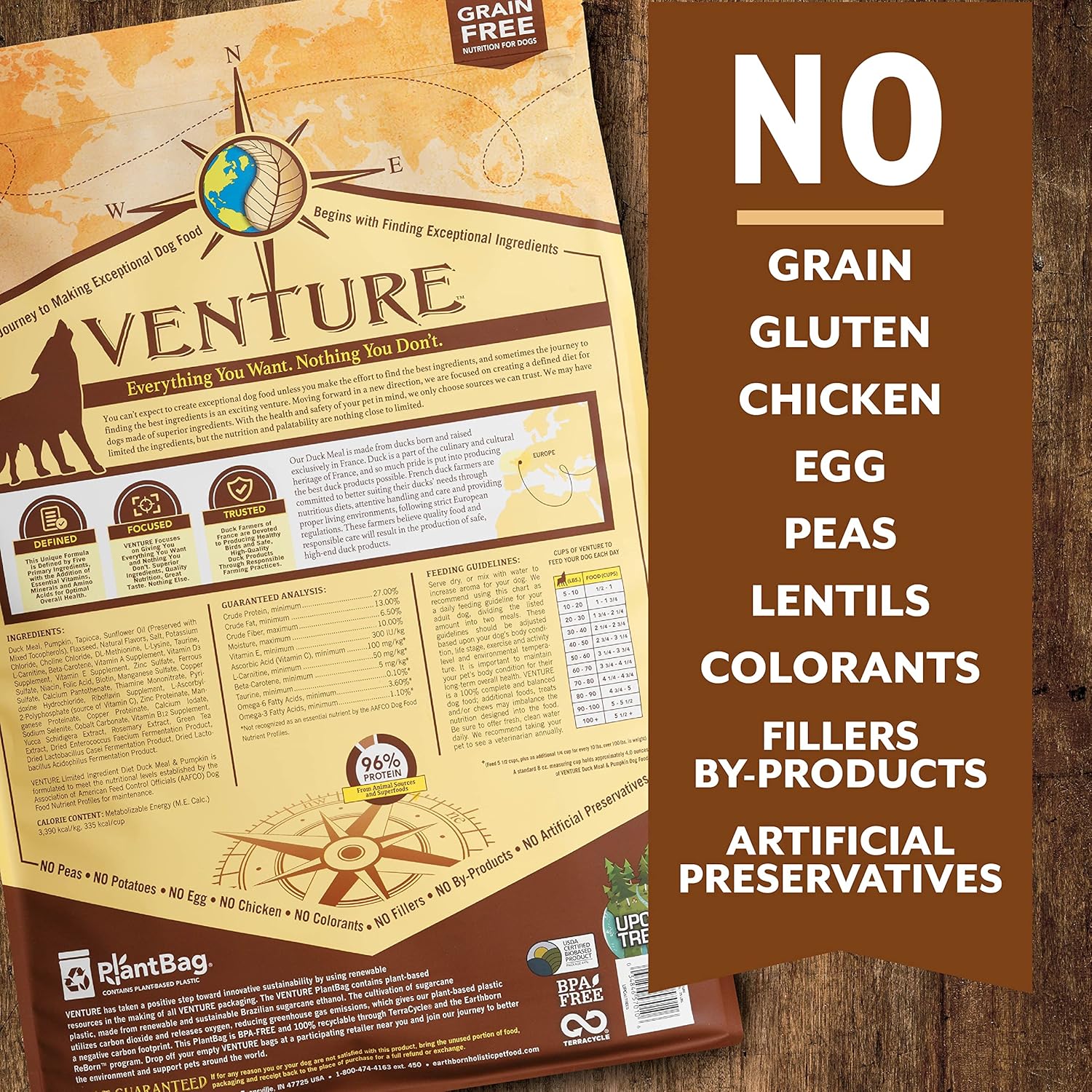 Venture – Alimento seco para perros sin granos con ingredientes limitados