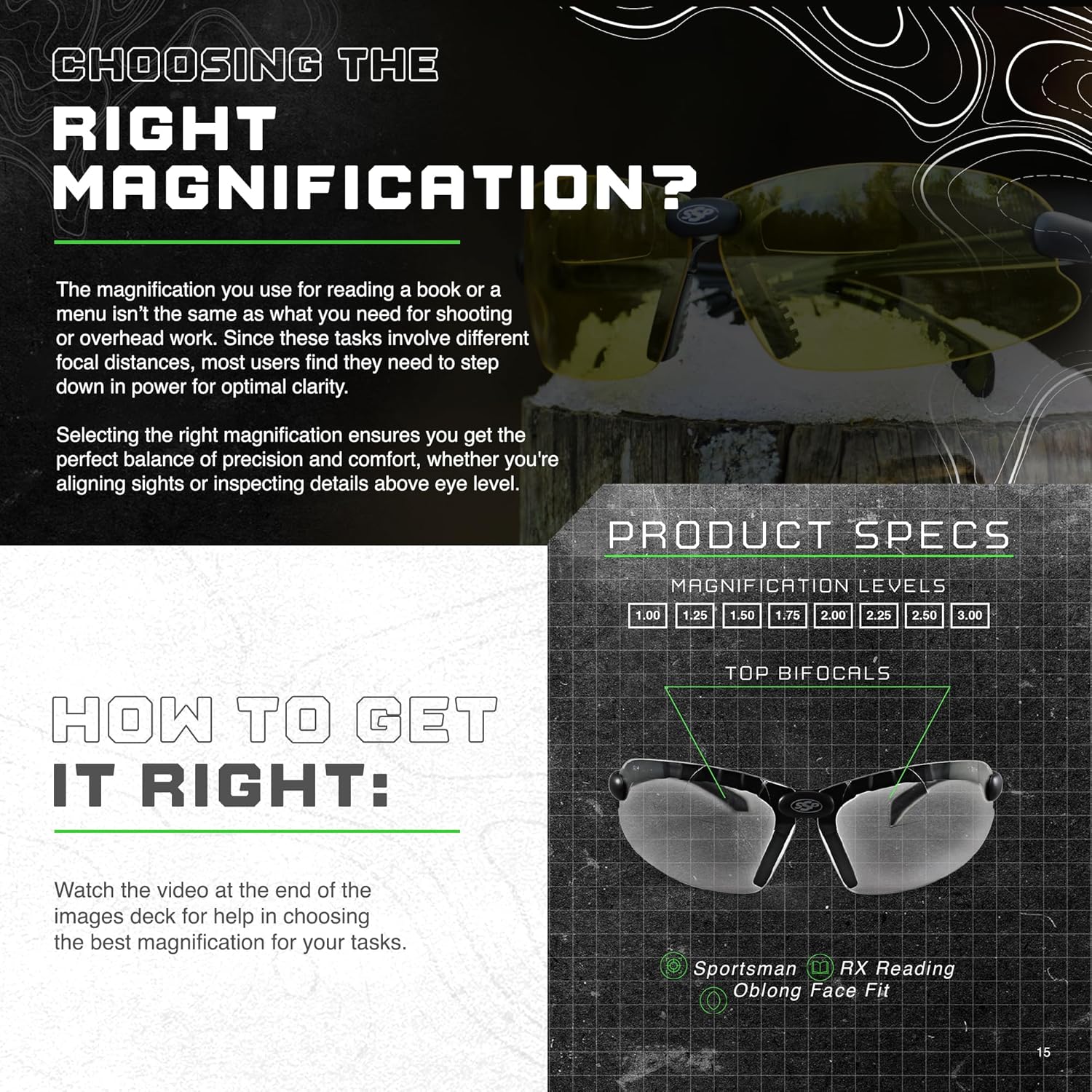 SSP Eyewear Top Focal Ultra Tactical Safety Shooting Glasses, HD A-Eye NVRfog Lenses