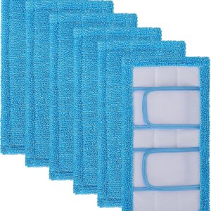 Paquete de 6 almohadillas reutilizables para trapeador compatibles con trapeador Swiffer, almohadillas de repuesto de microfibra lavables Paquete de 6 almohadillas reutilizables para trapeador compatibles con trapeador Swiffer, almohadillas de repuesto de microfibra lavables