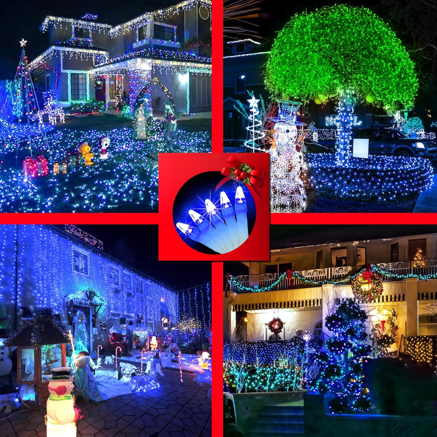 Luces de Navidad de 492 pies para exteriores, 1300 luces LED extralargas, 8 modos, luces de árbol de Navidad, con temporizador y función de mamá,