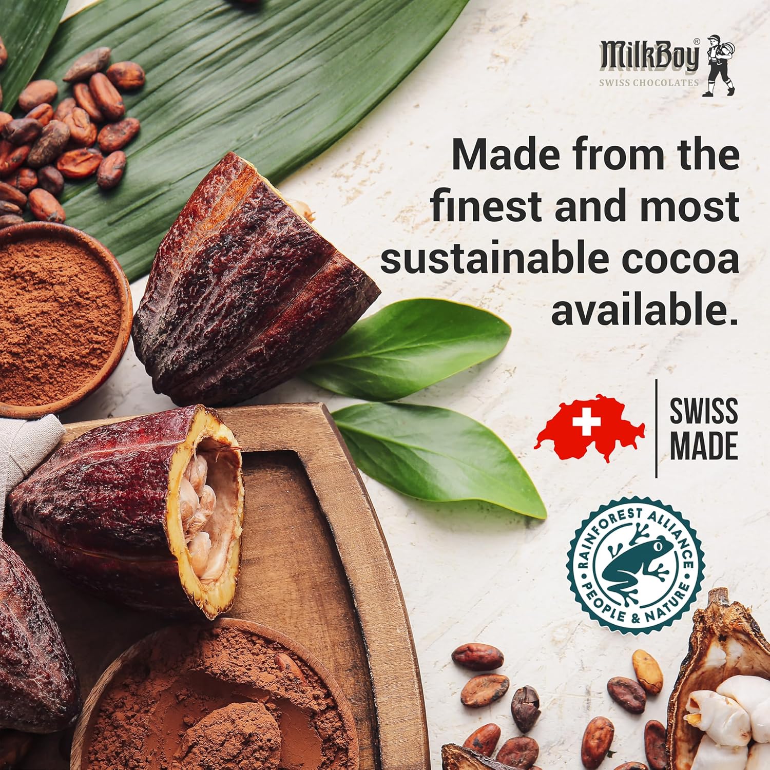 Milkboy Swiss Crispy Mint Dark Chocolates  Barras de chocolate de cacao oscuro 72% naturales  Hecho en Suiza  Sin lácteos  Vegano  Sin gluten  Sin